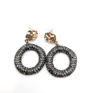 Panacea Women's Pavé Circle Drop Earrings Hematite Fashion Jewelry Gifts